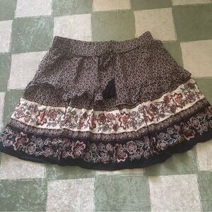 NWT Blue Rain boho Floral Patterned Skirt with Tassel Size M